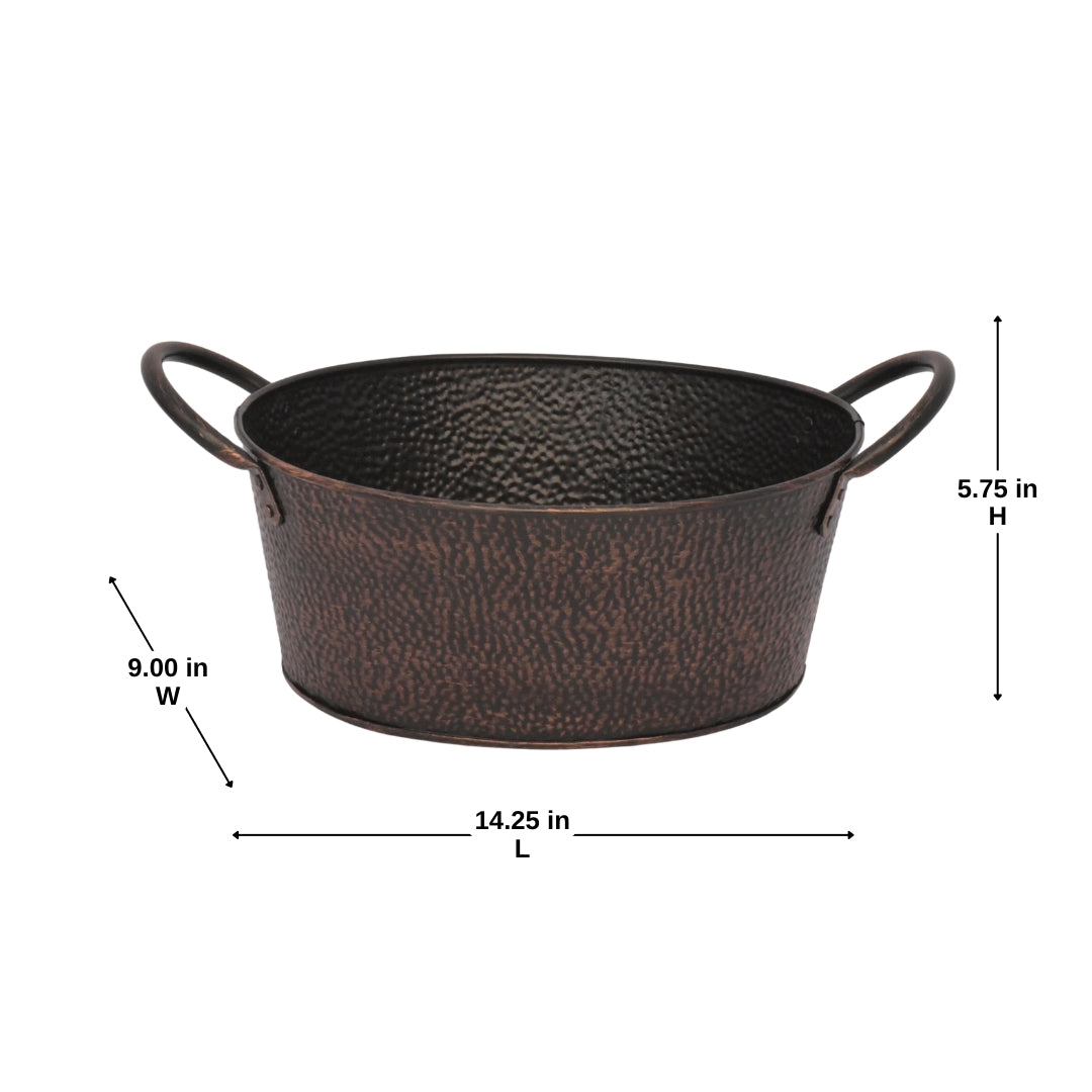 Oval Hammered Beverage Tub