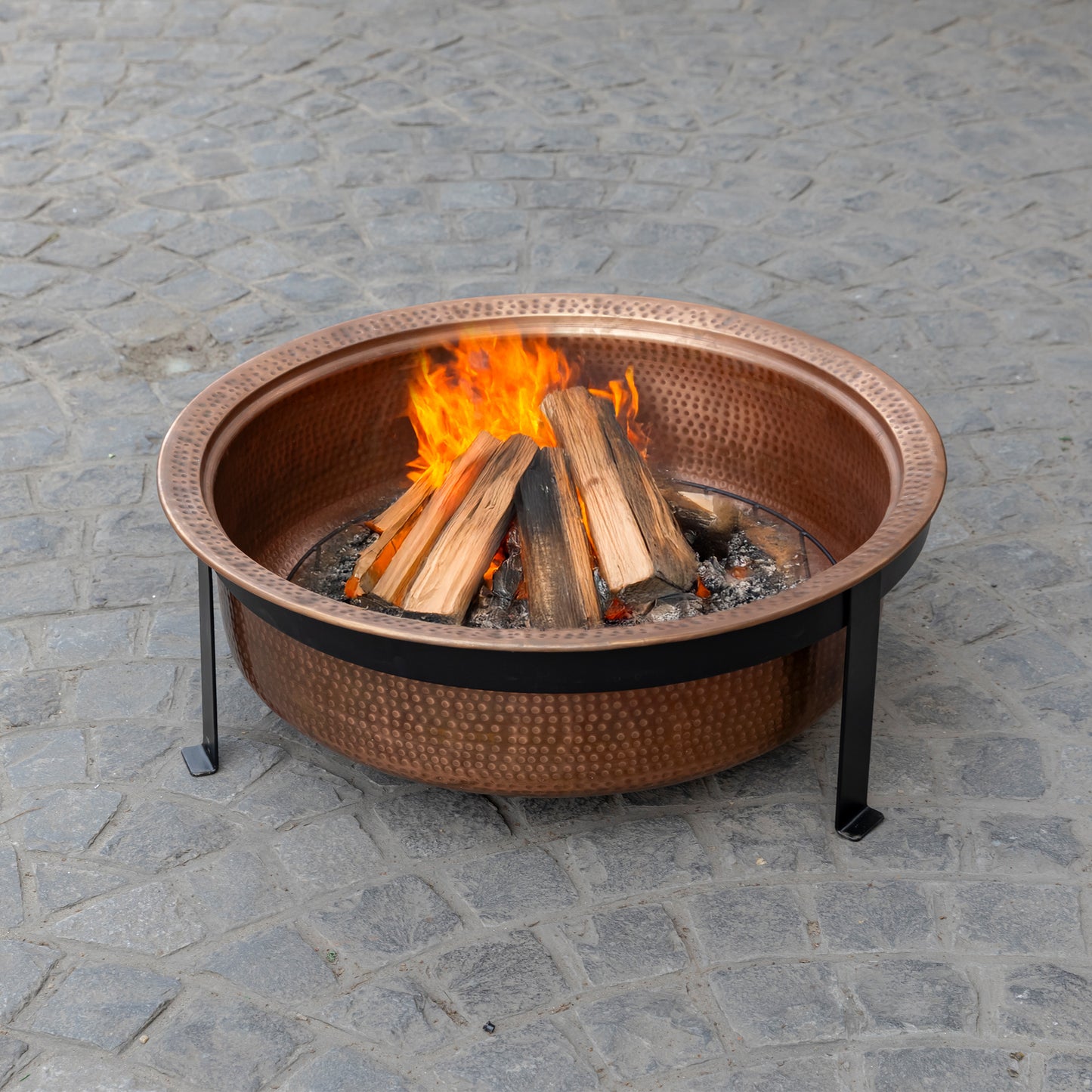 29 Inch - Round Hammered Copper Fire Pit