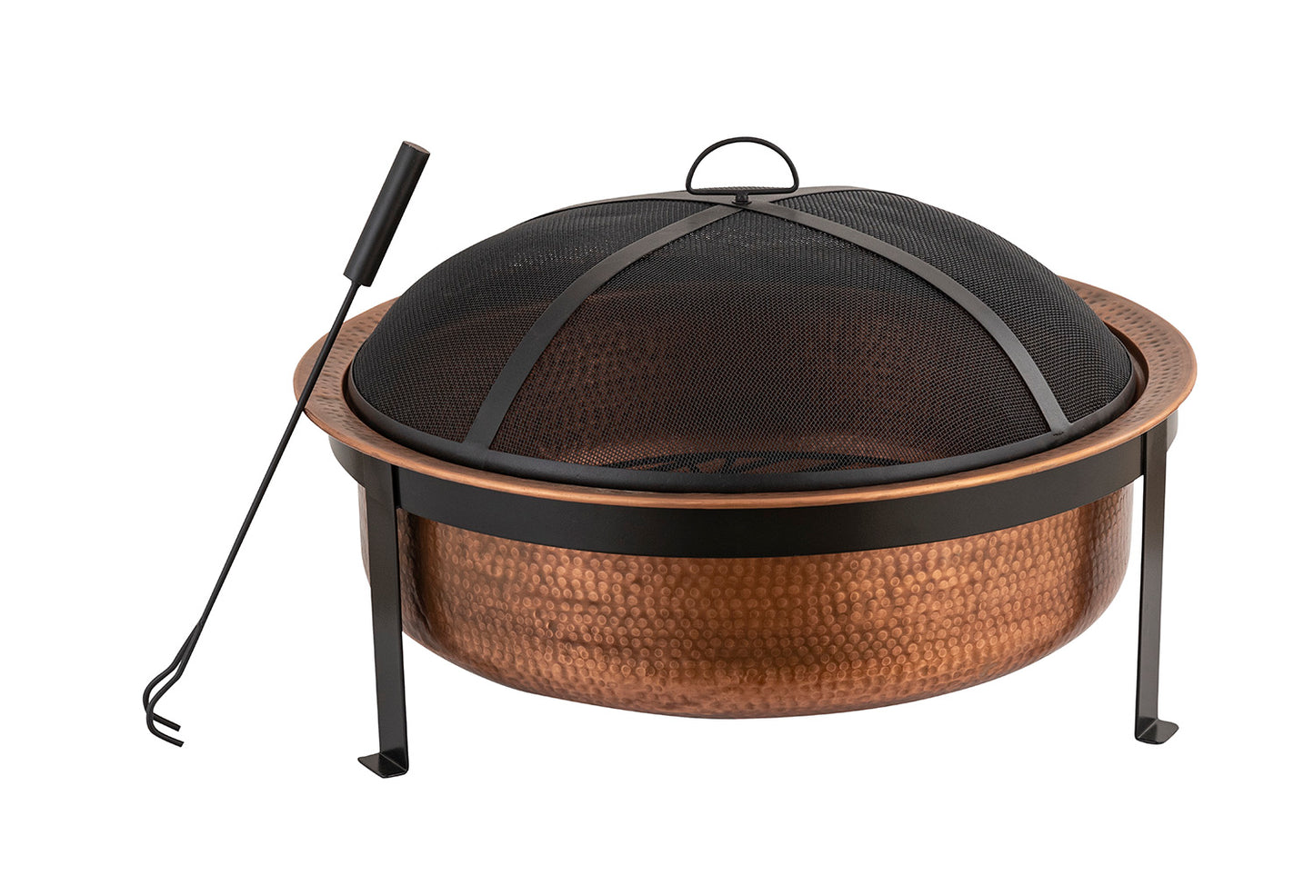 29 Inch - Round Hammered Copper Fire Pit
