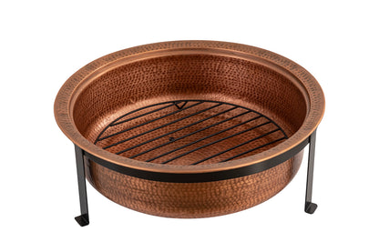 29 Inch - Round Hammered Copper Fire Pit