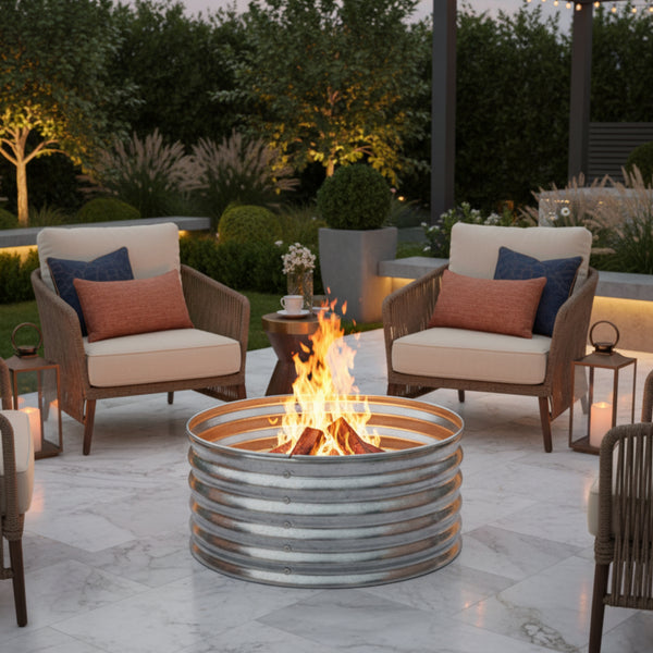 30 Inch - Galvanized Round Fire Ring