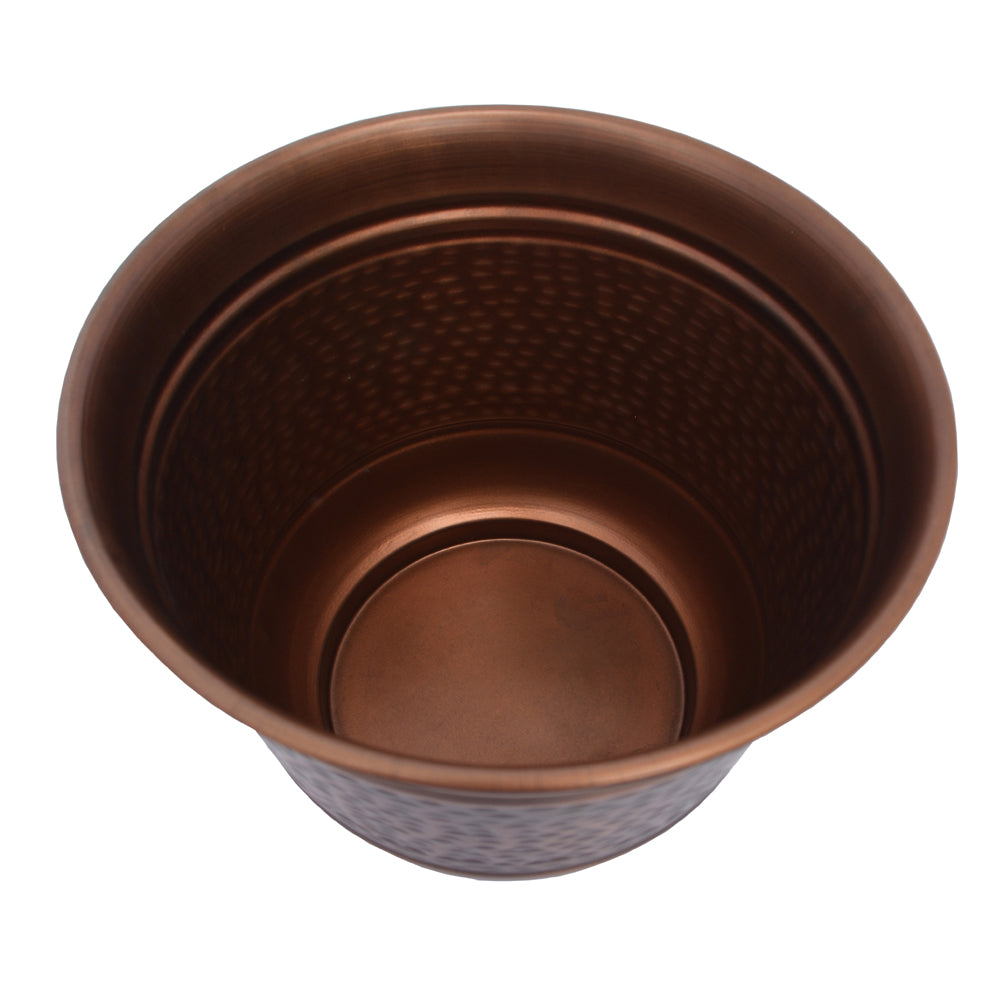 Antique Copper Round Metal Planter