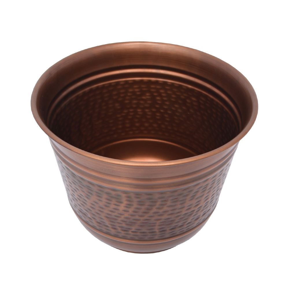 Antique Copper Round Metal Planter