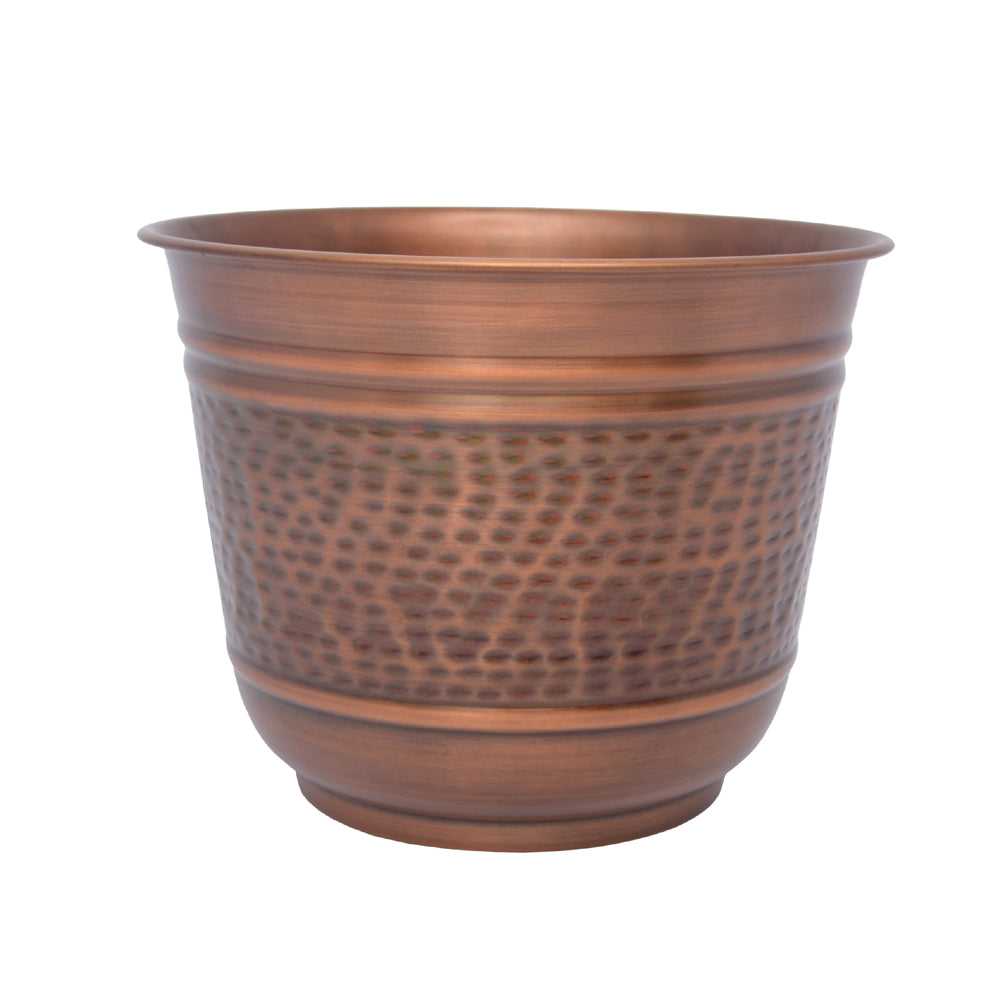 Antique Copper Round Metal Planter