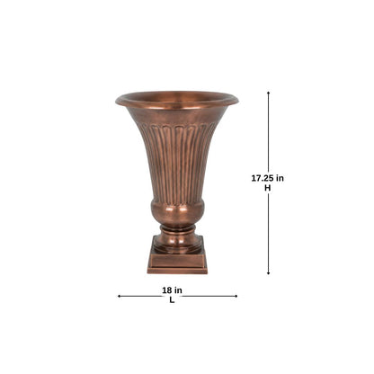 17.25 Inch - Urn Planter In Antique Copper