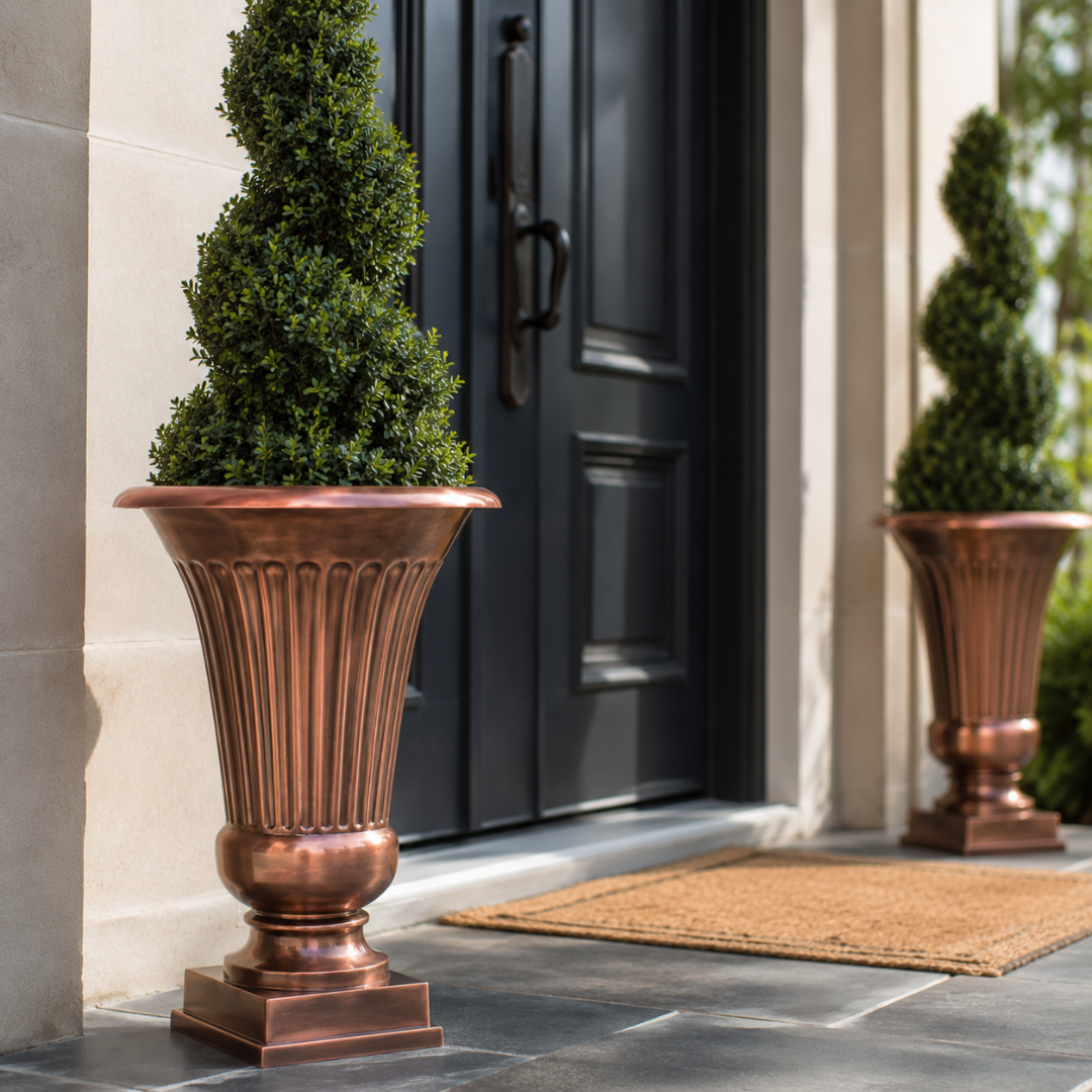 17.25 Inch - Urn Planter In Antique Copper