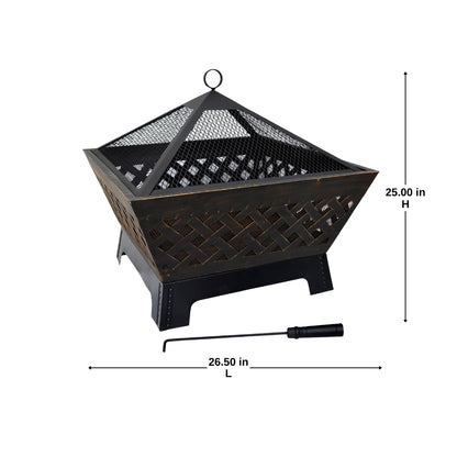 26.5 Inch - Square Fire Pit