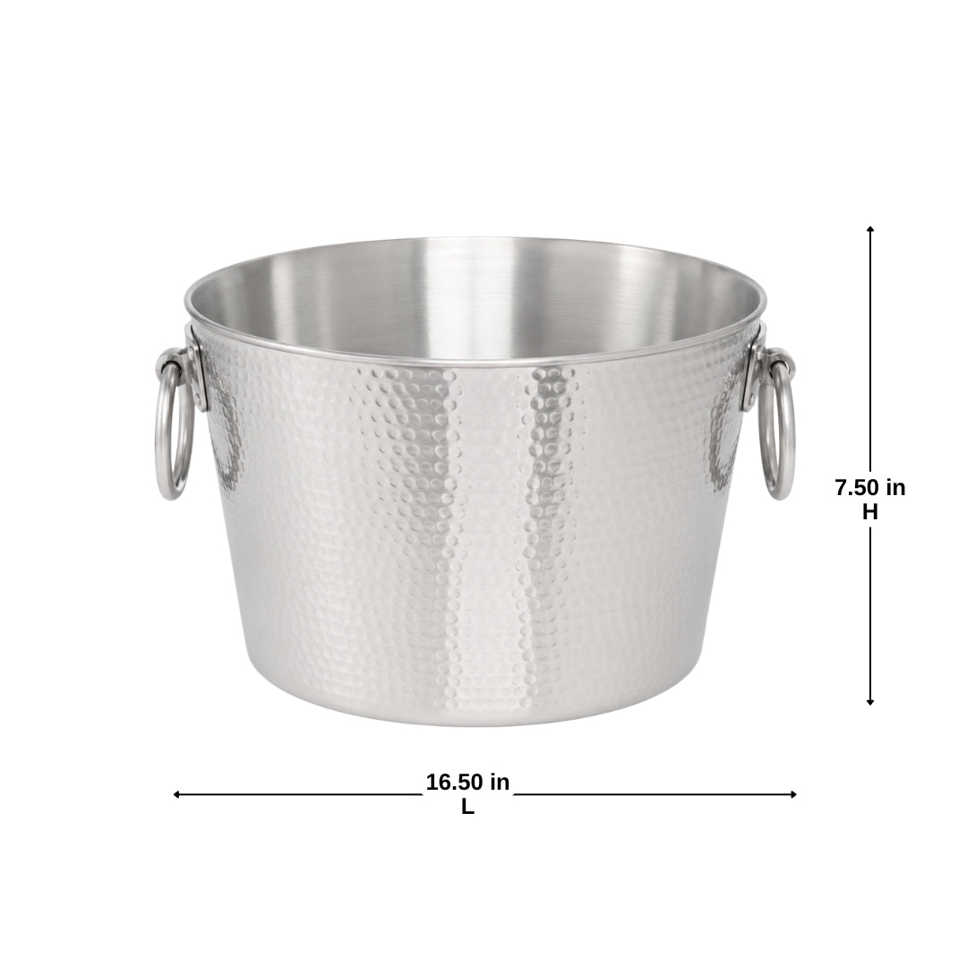 Double Wall Hammered Stainless Steel Beverage Tub - Capacity 12Oz