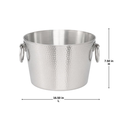 Double Wall Hammered Stainless Steel Beverage Tub - Capacity 12Oz