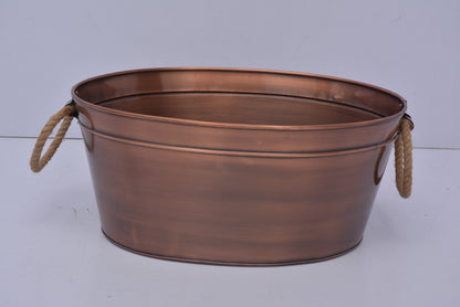 Oval Beverage Tub With Jute Handle