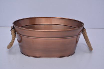 Oval Beverage Tub With Jute Handle