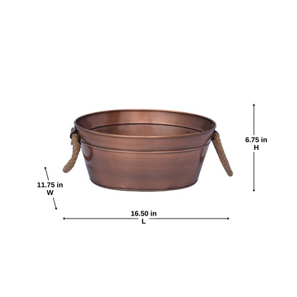 Oval Beverage Tub With Jute Handle