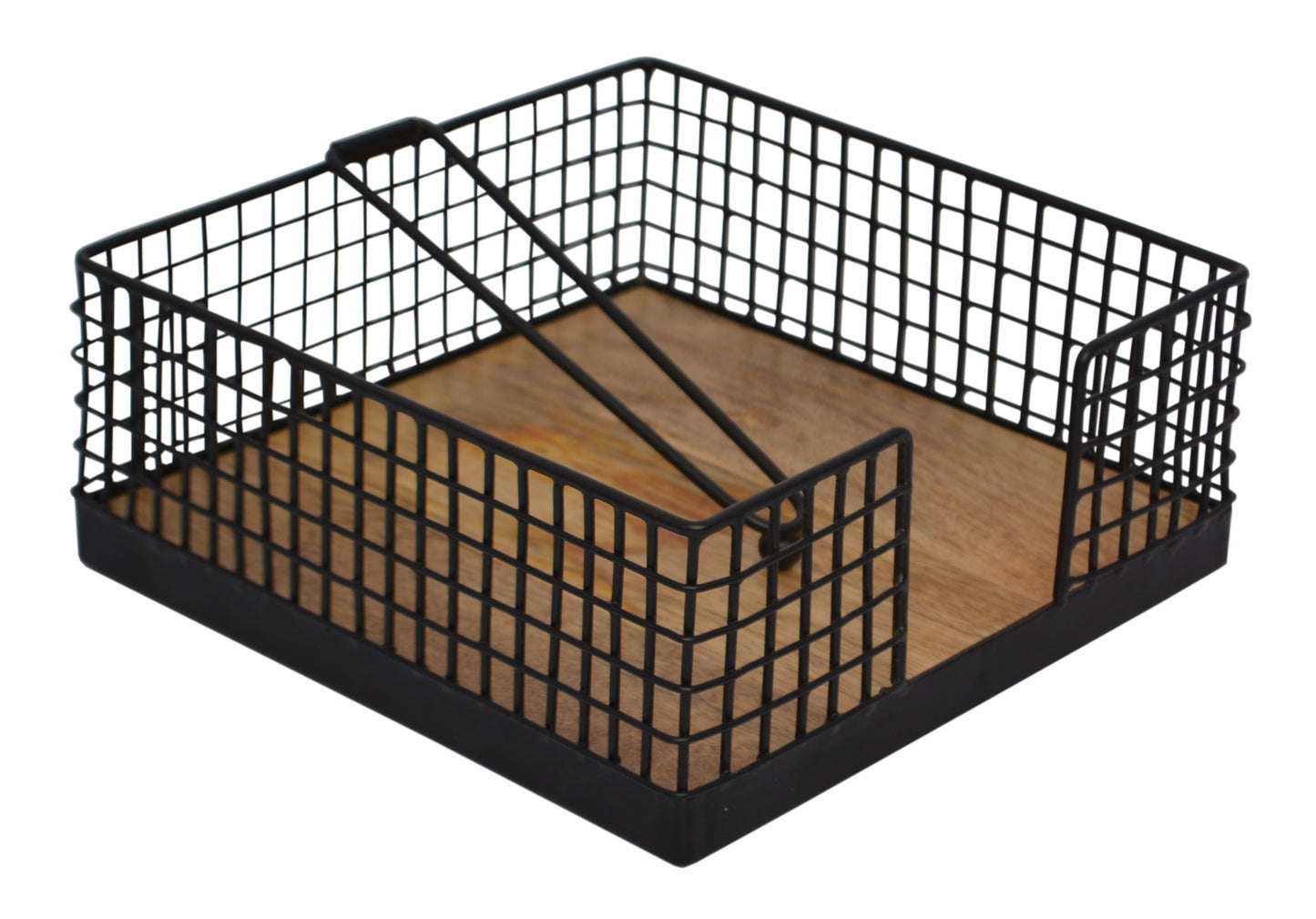 Iron Napkin Holder With Mdf Wooden Base