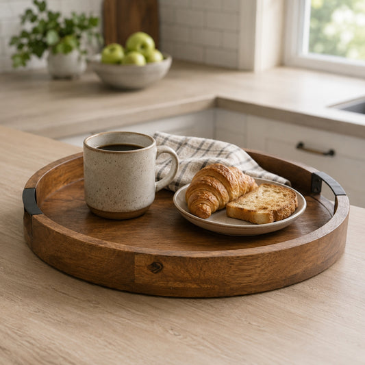 Round Tray Mango Wood