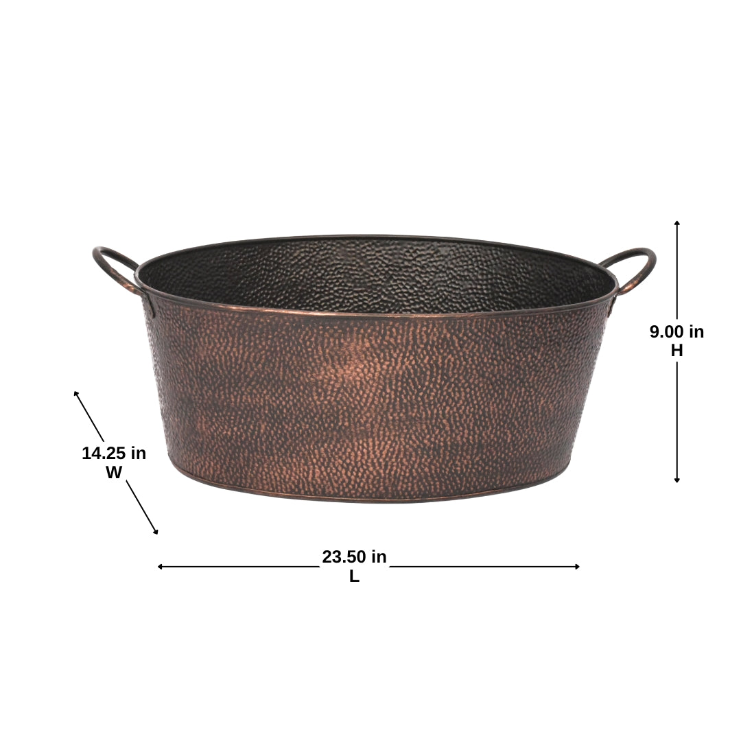 Oval Hammered Beverage Tub