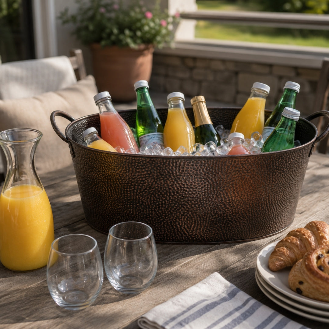 Oval Hammered Beverage Tub