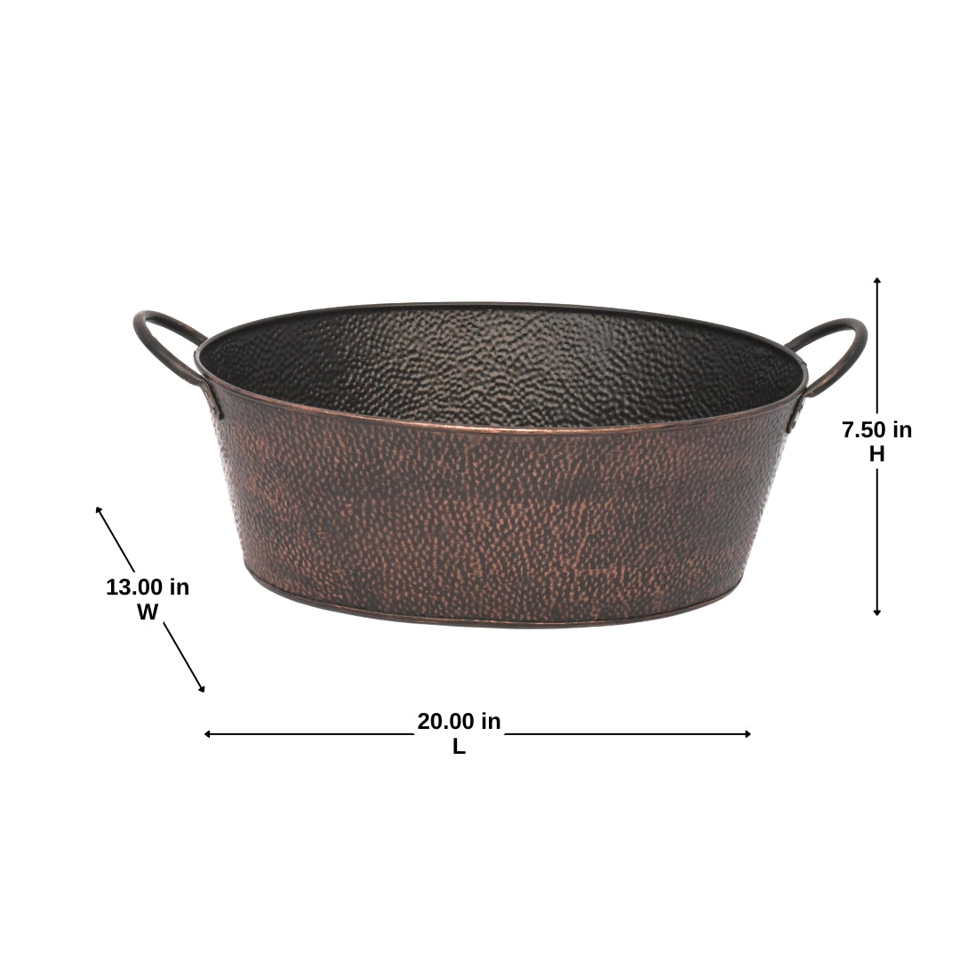 Oval Hammered Beverage Tub