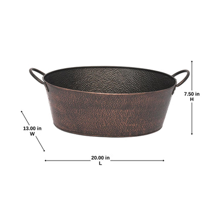 Oval Hammered Beverage Tub