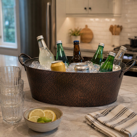 Oval Hammered Beverage Tub