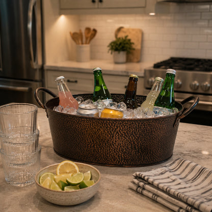 Oval Hammered Beverage Tub
