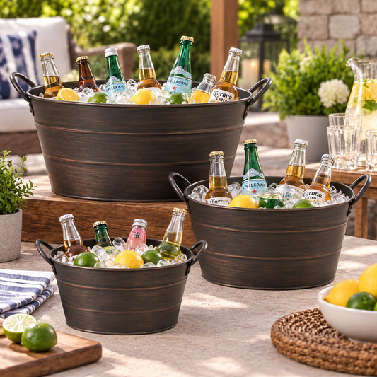Combo - Metal Oval Beverage Tub Small + Medium + Large