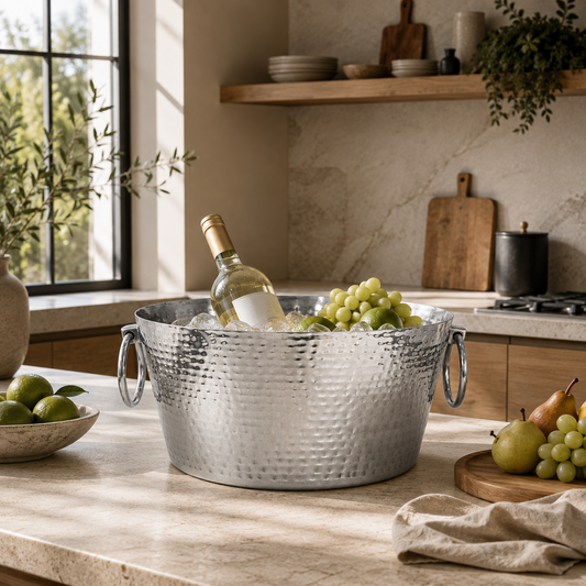 Double Wall Hammered Stainless Steel Beverage Tub - Capacity 12Oz